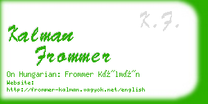 kalman frommer business card